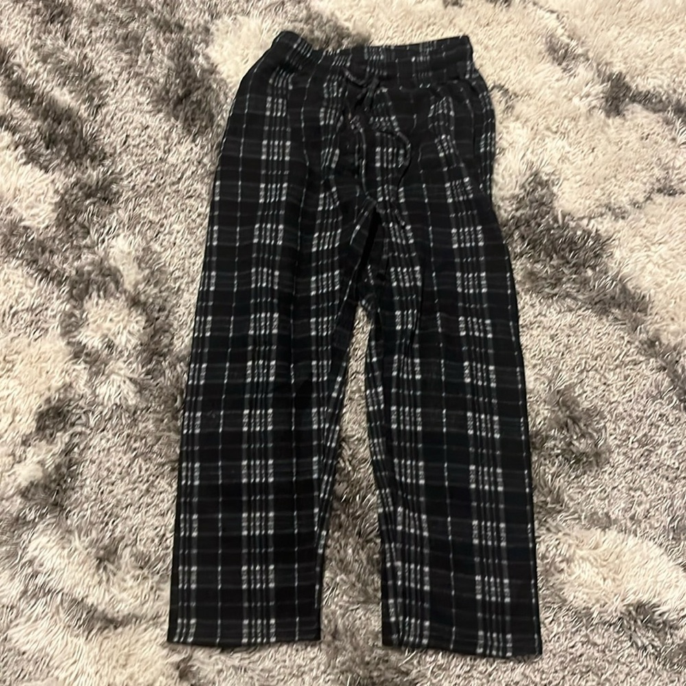 black plaid boys pants